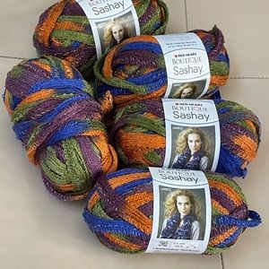 Lot of 5 Skeins of Disco Red Heart Boutique Sashay Yarn 3.5 oz 30 yards,…